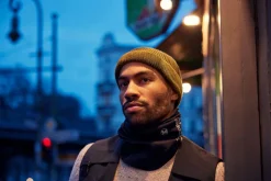 Buff Windproof Neckwarmer Logo Black