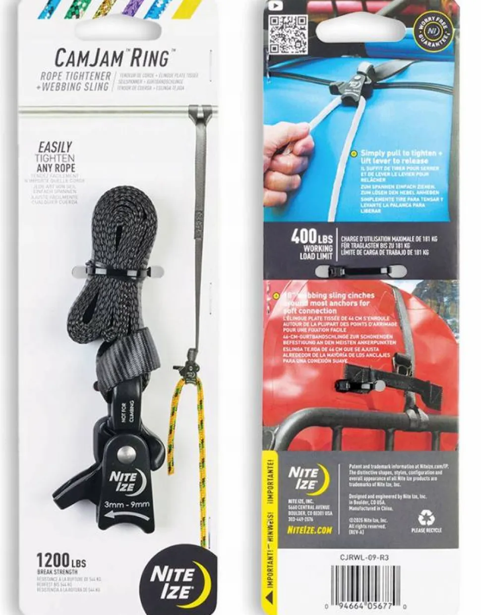 Nite Ize CamJam L Ring Rope Tightener + Sling
